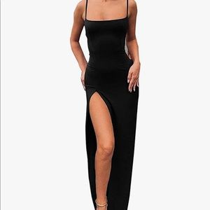 NWT sexy stretchy thigh slit maxi dress